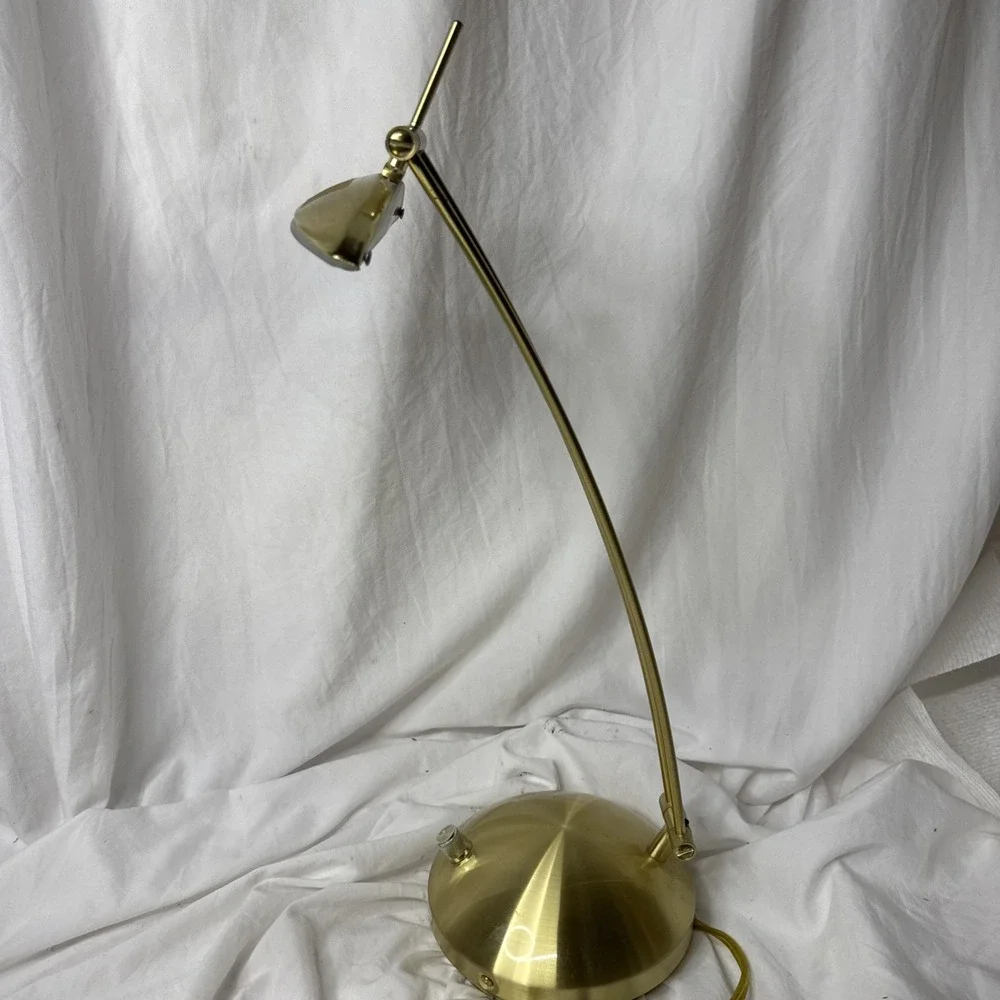 Vintage PostModern Brass Halogen Desk Lamp Lite Source LS3616 Retro 90's Dimmer